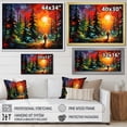 thumbnail image 4 of Designart "Sunset Silhouette Yellow and Green Forest" Floral Framed Wall Art - Traditional Yellow Tree Pine Bedroom Framed Canvas Wall Art, 4 of 6