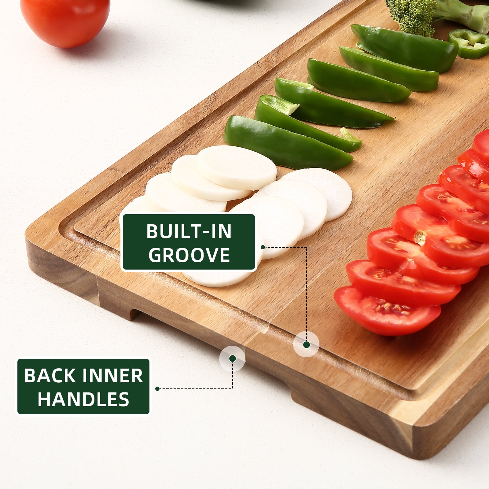 AOILE 18" x 12" Acacia Wood Cutting Boards, 1" Thick Cutting Board for kitchen, Homes & Garden