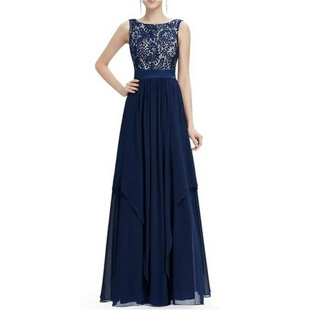 - Women Lace Crochet Full Length Wedding Bridesmaid Evening Formal Party Prom Ball Gown Sleeveles Chiffon Cocktail Summer Boho Long Maxi Dress