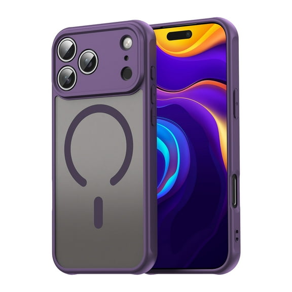 for iPhone 17 Pro Max Magnetic Case , Compatible with MagSafe, Full Lens Protection, Military Grade Drop, Translucent Slim Rugged Case for 17 Promax, Dark Purple