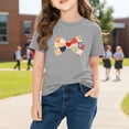 thumbnail image 6 of Piuwrlz Girls Short T-Shirts Kids Graphic Shirts Tops Cotton Pullover Gray Size 3 Years, 6 of 10