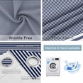 thumbnail image 4 of Farmhouse Navy Blue White Striped Blackout Curtains for Bedroom/Living Room, Thermal Insulated Kitchen Curtains, Modern Stripes Grommet Darkening Window Treatment Drapes 42"x84"x2, 4 of 8