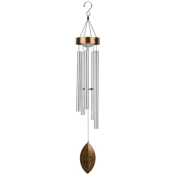 Regal Art and Gift 11420 42" Brown Solar Wind Chime Lawn Ornament
