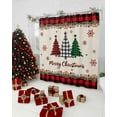thumbnail image 5 of Red Plaid Christmas Shower Curtain, Vintage Xmas Tree Winter Rustic Waterproof Fabric Shower Curtains with 12 Hooks, Bathroom Curtain Set for Bathroom Accessories Decor, 72 x 78 Inches, 5 of 9
