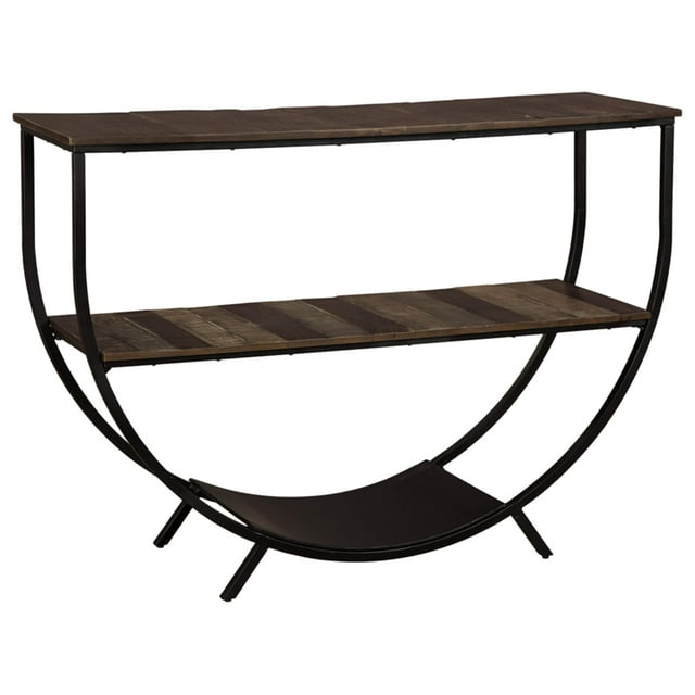 Signature Design by Ashley Lamoney Canapé Console Rustique Table, Brun & Industriel Noir