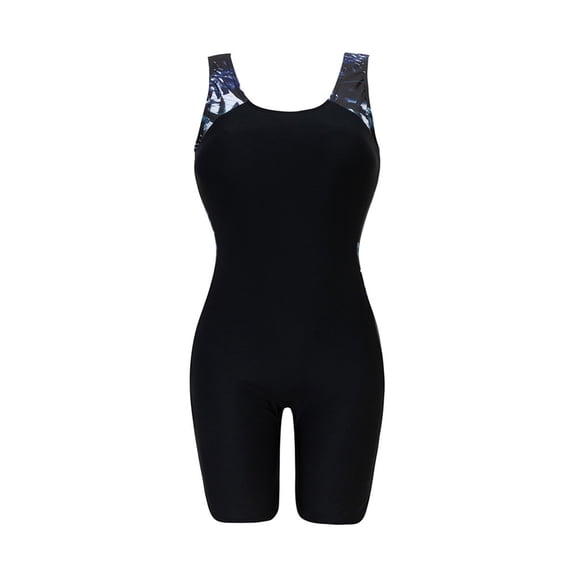 QSAWXQZ Women's Boyleg One Piece Swimsuit Sleeveless Knee Length Modest Athletic Bathing Suit for Swimming M