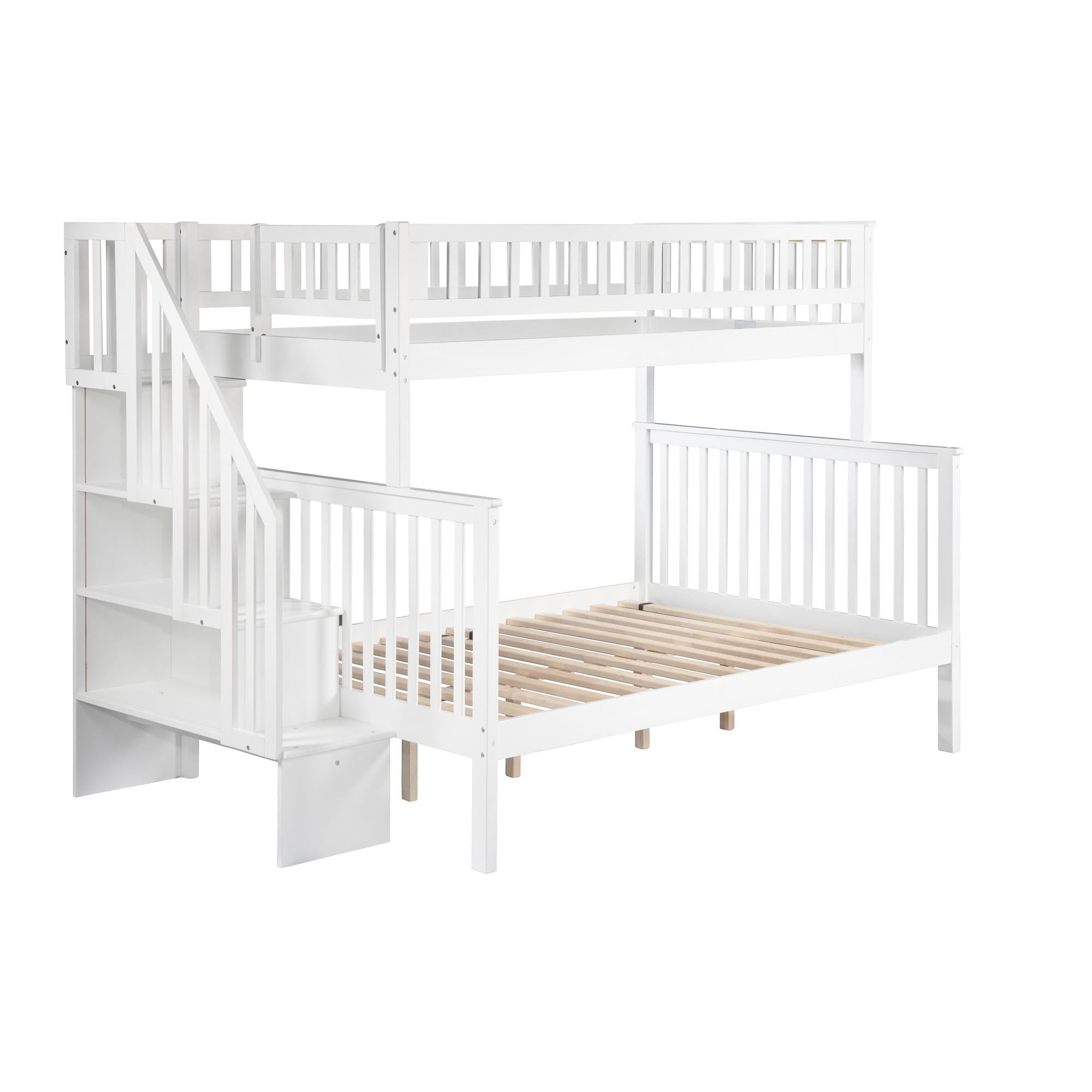 Euroco Twin Over Full Bunk Bed With, Warner Espresso Twin Over Full Bunk Bed With Stairs