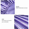 thumbnail image 4 of Ensemble de Lit Double satin Linge de Lit Violet Violet Soie Luxe Confortable, 4 of 5