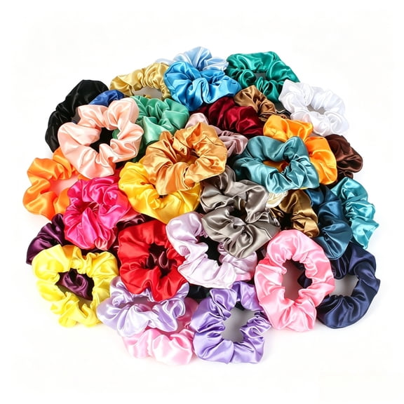 40 Pack Satin Scrunchies, Soft Matte Hair Ties for Women, Gentle No Damage, Daily Party Wear 40 Colors