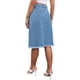 thumbnail image 3 of Inspire Chic Conjunto Falda de Mujer Denim con Botones y Corte Desgastado H-Line a la Altura de la Rodilla Falda de Jean Casual XL Azul, 3 of 6