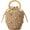 C-khaki, variant on Summer Straw Women's Bags Pearl Flower Bucket Handbags Rhombus Handbags Woven Rattan Shell Handbags Drawstring