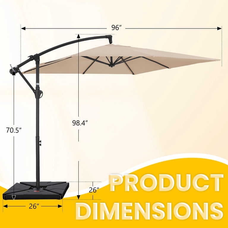 corner patio umbrellas Stepless Tilt Cantilever Patio Umbrella