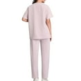 thumbnail image 4 of Scrubs Women Set Deals Items Kojanyu Women's Short Sleeved Solid Color Pocket Protective Suit Sets Pink (XXXL), 4 of 9