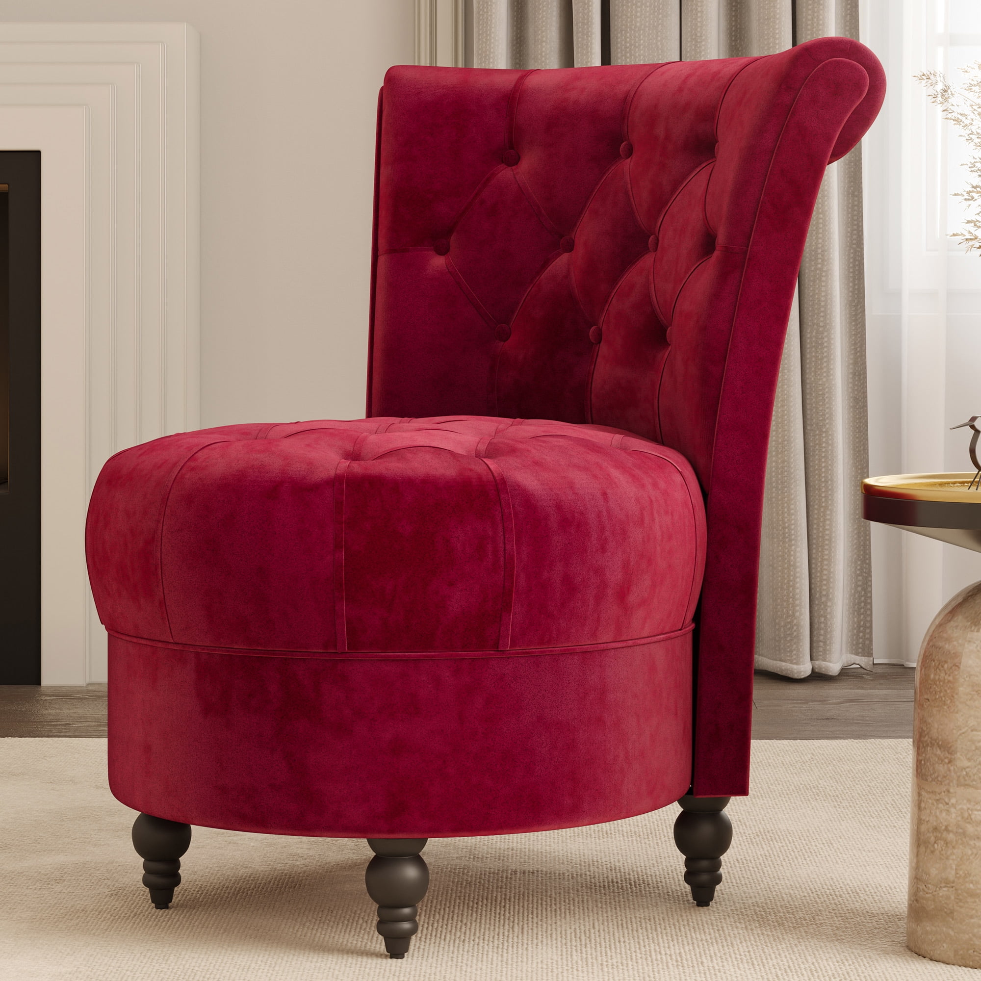 BELLEZE Throne Royal Chair, ButtonTufted Accent Chair, Upholstered