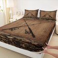 thumbnail image 3 of Homewish Fishing Rod Queen Sheet Sets,Country Farmhouse Lodge Flat Sheet,Brown Black Queen Fitted Sheet For Boys Kids,Microfiber Bedroom Decor,4pcs, 3 of 7