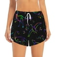 thumbnail image 2 of Daiia Dinosaur Pattern Women's 2 in 1 Running Shorts - Lightweight Athletic Workout Gym Yoga Shorts Liner with Phone Pockets-Large, 2 of 7