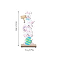 thumbnail image 3 of CaiYueKe Easter Wooden Tabletop Decorations Party Scene Set Foldable Ornaments Holiday Home Decor Spring Bunny Chick Egg Centerpiece Arrangement, 3 of 7