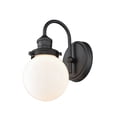thumbnail image 2 of 4221-MB-Millennium Lighting-Ella - 1 Light Wall Sconce-11 Inches Tall and 6 Inches Wide   Matte Black Finish with Frosted White Glass, 2 of 5