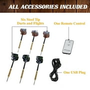 Bristle Dartboard Cabinet Set, LED Lights, Official Size Dart Board, by Barrington Billiards