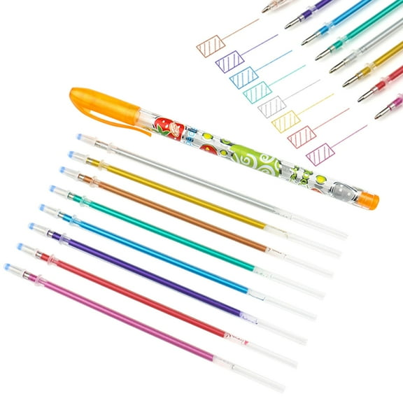 Meiiso 8-Color Glitter Gel Pen Set with Metal Tips, Shimmer Art Markers for DIY Crafts, Markers for Adult Coloring Books Drawing Colorful Art Pens(8 Colors) 5ml