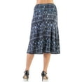thumbnail image 2 of 24/7 Comfort Apparel Womens Grey Abstract Elastic Waist Knee Length Skirt, 2 of 4