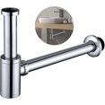 thumbnail image 1 of Siphon d'Évier Chromé Anti-Odeur Tube en Laiton, Argent, 30*22.5cm, 1 of 3