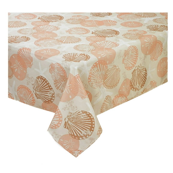 Coral Batik Shells Tablecloth Zippered Umbrella Multi-Color Benson Mills (60 Round Umbrella)