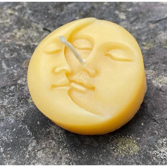 Sun   Moon Beeswax Candle Boho Astrology, Lovers, All Natural Bees Wax, Candles