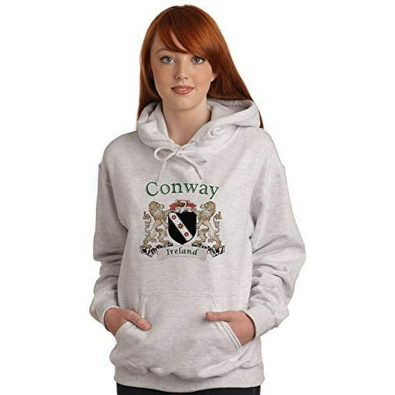 Conway Irish Coat of Arms Ash Hooded Sweatshirt