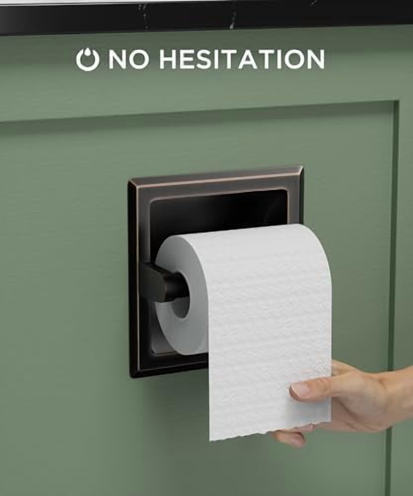Recessed Toilet Paper Holder, Stainless Steel Durable Tissue Roll Holder Wall Mount for Bathroom Space Saving Design with Mounting Bracket, in Wall Toilet Paper Dispenser, Oil Rubbed Bronze
