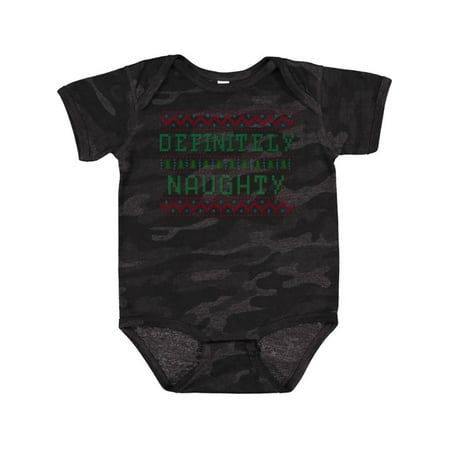 

Inktastic Ugly Sweaters Definitely Naughty Gift Baby Boy or Baby Girl Bodysuit