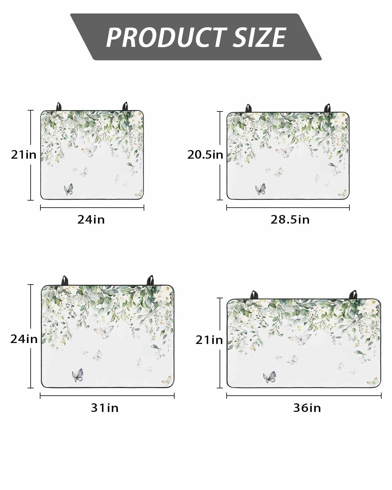 Stove Top Covers for Electric Stove, Eucalyptus Glass Stovetop Cover Protector, Butterfly Sage Green Leaf Farmhouse Plant Induction Cooktop Protector Oven Mat for Kitchen Countertop 24"x21"