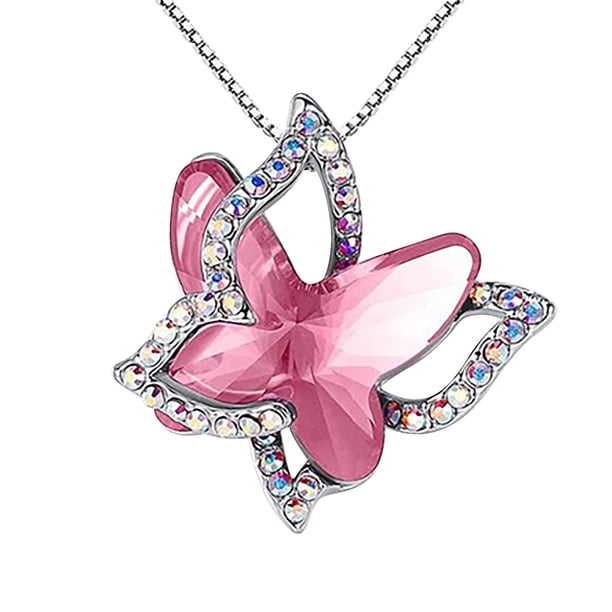 Collar de mariposa de cristal para mujer Collar colgante de moda multicolor Wmkox8yi sjalhkljlk6086