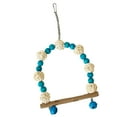 thumbnail image 3 of Bird Swing Toy, Colorful Wood Beads Rattan Ball,Swing Perch with Bells, Safe and , Develops Intelligence, Non Slip, Suitable for Cockatiels Lovebirds, 3 of 8