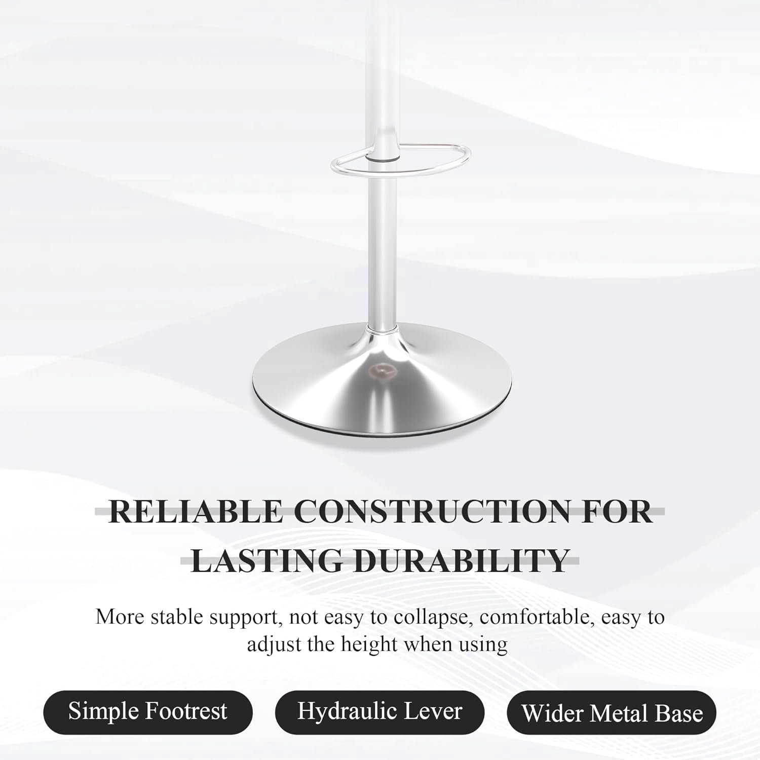 Baxluxe Swivel Bar Stools Set of 2, Velvet Counter Height Bar Chairs with Footrest, Adjustable High Stools Bar Chairs with Metal Base, Island Stools Bar Height Chairs for Kitchen Island, Pub, Black