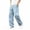 Light Blue, variant on Bxsruta Men's Drawstring Jeans Baggy Denim Pants Wide Leg Loose Fit Casual Streetwear