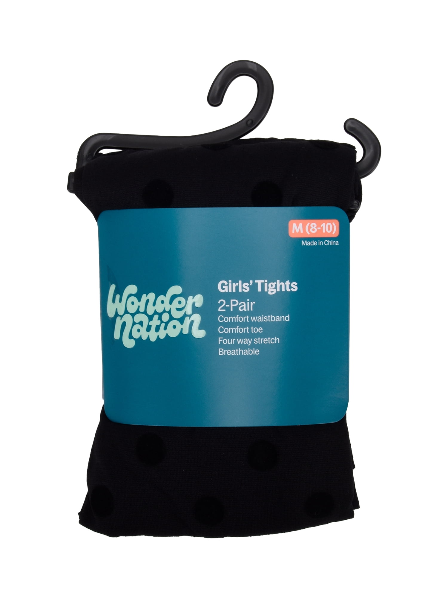 Wonder Nation Girls' Opaque Tights 2 Packed Sizes 4-16
