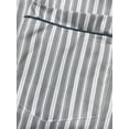 thumbnail image 4 of FAROOT Men's Loose Short Sleeve Striped Button Down V Neck Nightshirt, 4 of 9