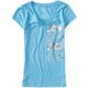 thumbnail image 1 of Camiseta gráfica con cuello en V Vertical Aeropostale para mujer azul pequeña, 1 of 1