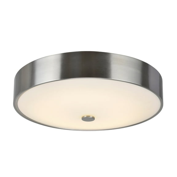 Aspen Creative 63004L-1 LED Large Flush Mount Ceiling Light Fixture, Contemporary Design in Satin Nickel Finish, Frosted Glass Diffuser, 14" Diameter