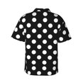 thumbnail image 4 of Xecao Black and White Polka Dot print Hawaiian shirt - a stylish short-sleeve button-down for men, perfect for casual beach and tropical outings., 4 of 9