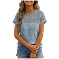 thumbnail image 4 of Fewfanhot Women's Clothing Lace Short Sleeve Spring Loose Tops Dressy Business Casual Blouses Summer Fshion Tunics, 4 of 8