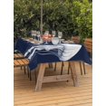 thumbnail image 4 of 60x120 Inch Outdoor Tablecloth with Umbrella Hole Zipper Rectangle Navy Blue Jellyfish Coastal Rectangular Tablecloths Waterproof Nautical Summer Ocean Seaside Patio Table Cloth Cover for Picnic, 4 of 8
