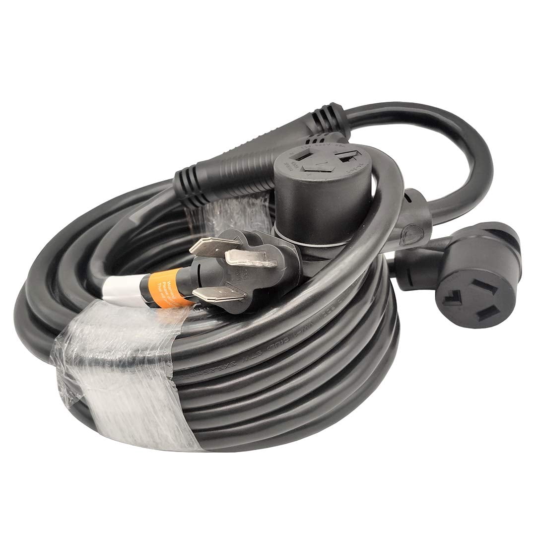 Parkworld 68758 Dryer Splitter, NEMA 10-30P Male Plug to (2) 10-30R Female Receptacle, Dryer 3-Prong 30 AMP 10-30 Y Adapter Cord (36 feet)