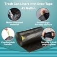 thumbnail image 2 of Pack of 25 Black Trash Can Liners with Draw Tape 37 x 42.5 Low Density Large Trash Bags 37 x 42 1/2 Thickness 1.4 Mil 45 Gallon Unprinted Poly Bags for Packing Disposing Waste, Wholesale Price, 2 of 8