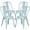 Blue, variant on Metal Chairs Set of 4 for Dining Room Metal Bar Stools Metal Stool with Back Trattoria Chairs 18 Inch Seat Width Industrial Chair No Arms Tolix Stool 330LBS Weight Capacity,Bronze