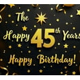thumbnail image 2 of Black Background Happy 45th Years Birthday Banner Gold Star Balloon Decor Party Supplies Photography Props Birthday Decoration Backdrop Decorations, 2 of 8