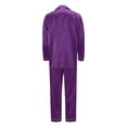 thumbnail image 5 of HNMKIU Button Down Pajamas Sets Solid Two Piece Family Matching Sleepwear Loungewear Long Sleeve Nightwear Purple,Men:XL, 5 of 10