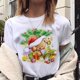 thumbnail image 1 of Camiseta de Reno de Navidad para mujer, ropa de talla grande, Camisetas estampadas blancas 2021, 1 of 5