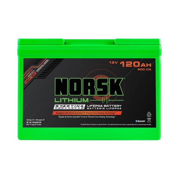 Norsk Lithium B12120GHS 12V 120Ah Heated Lithium Cranking Battery